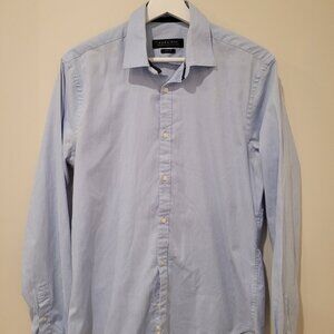 Zara Slim Light Blue Button-Down Dress Shirt (Medium)